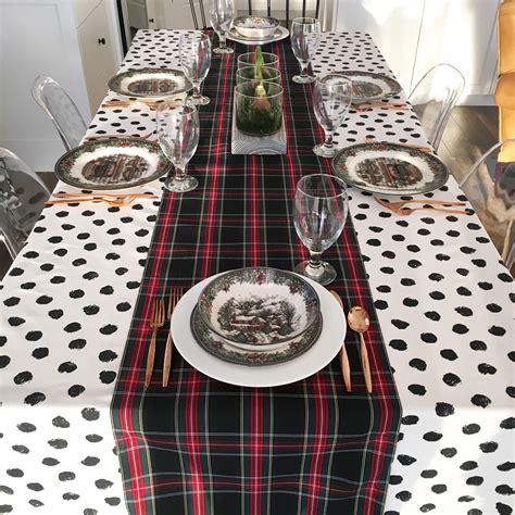 black christmas table runner